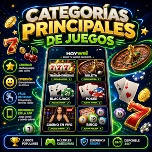 Categorías principales de juegos